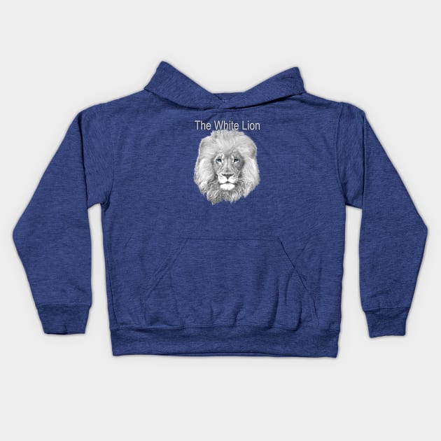 White-lion animal Kids Hoodie by Just Kidding by Nadine May